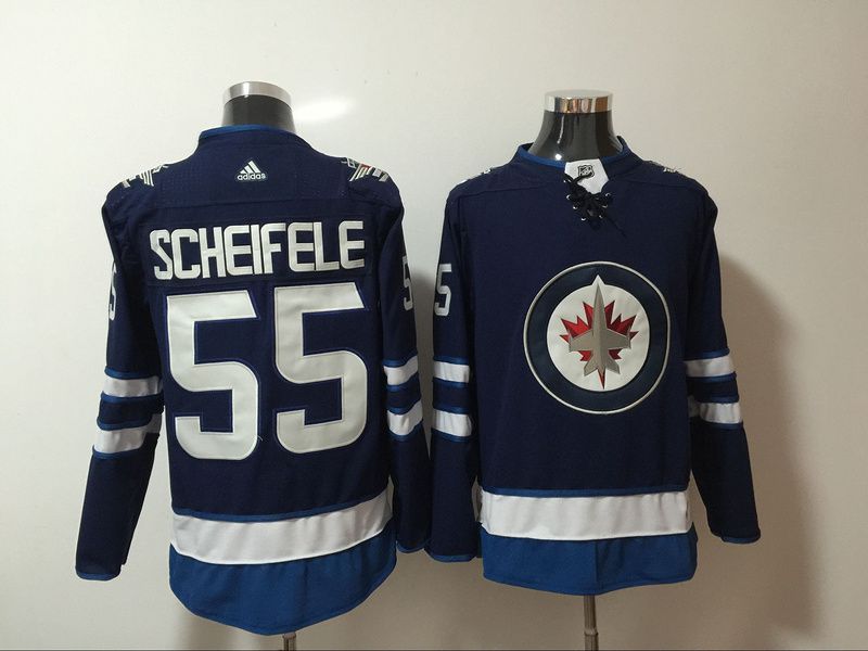Men Winnipeg Jets 55 Scheifele Blue Hockey Stitched Adidas NHL Jerseys